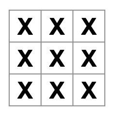 tic-tac-toe board filled with x's